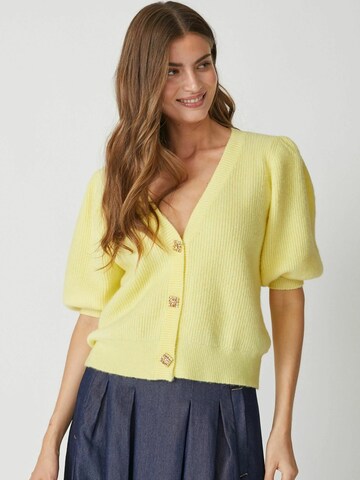 Cardigan 'Theresa' co'couture en jaune : devant