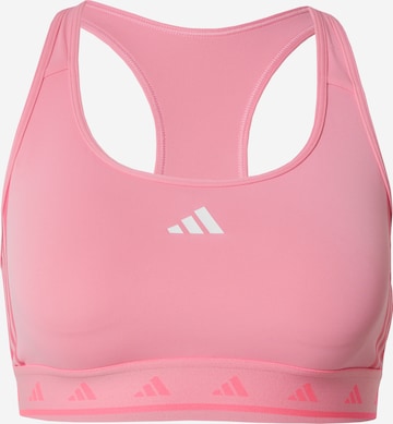 ADIDAS PERFORMANCE Bustier Sport-BH 'Powerreact' in Pink: predná strana