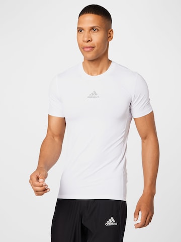 ADIDAS SPORTSWEAR Performance Shirt 'Techfit Compression' in White: front