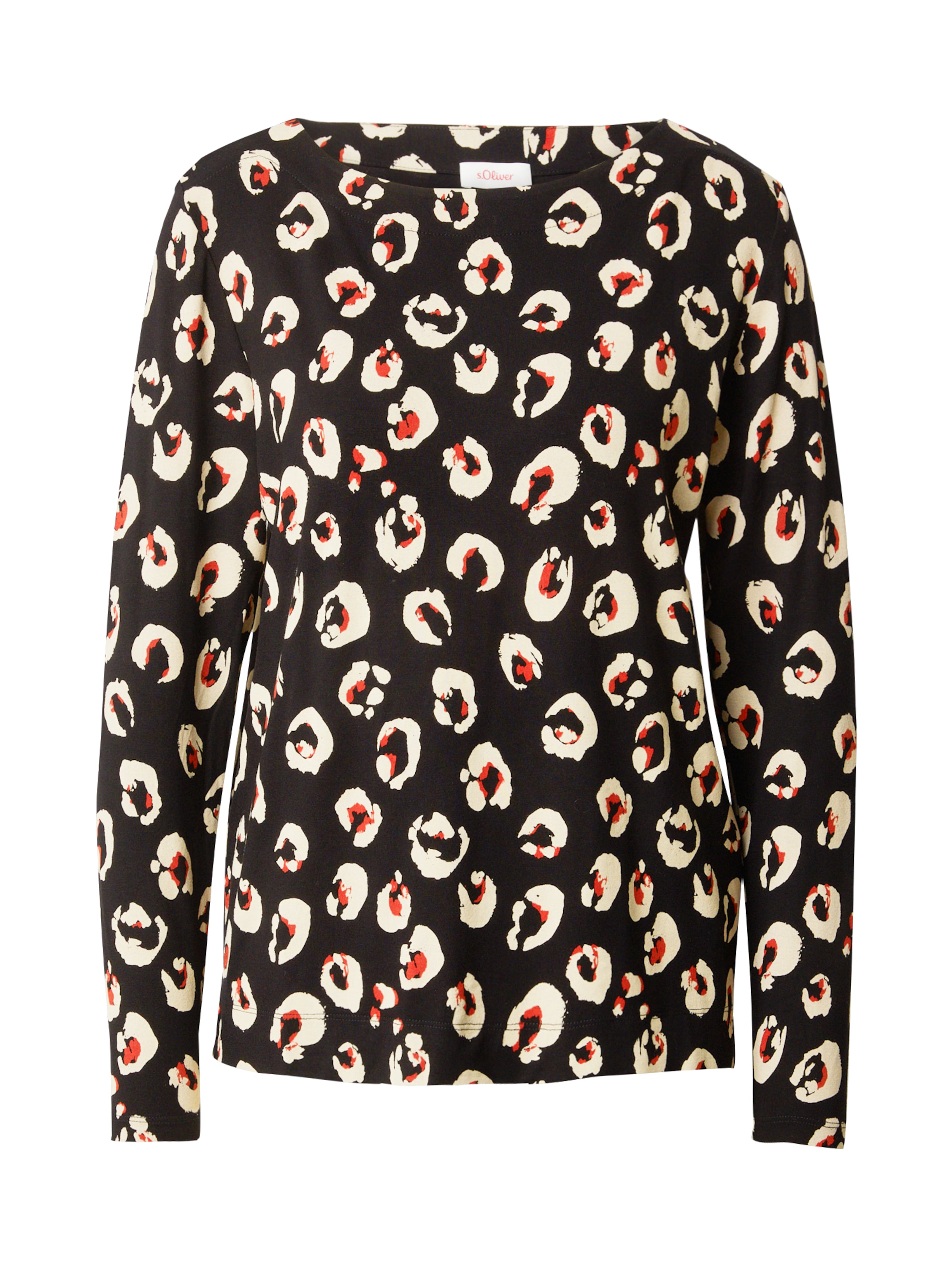 s.Oliver Shirt in Light beige / Red / Black, Item view