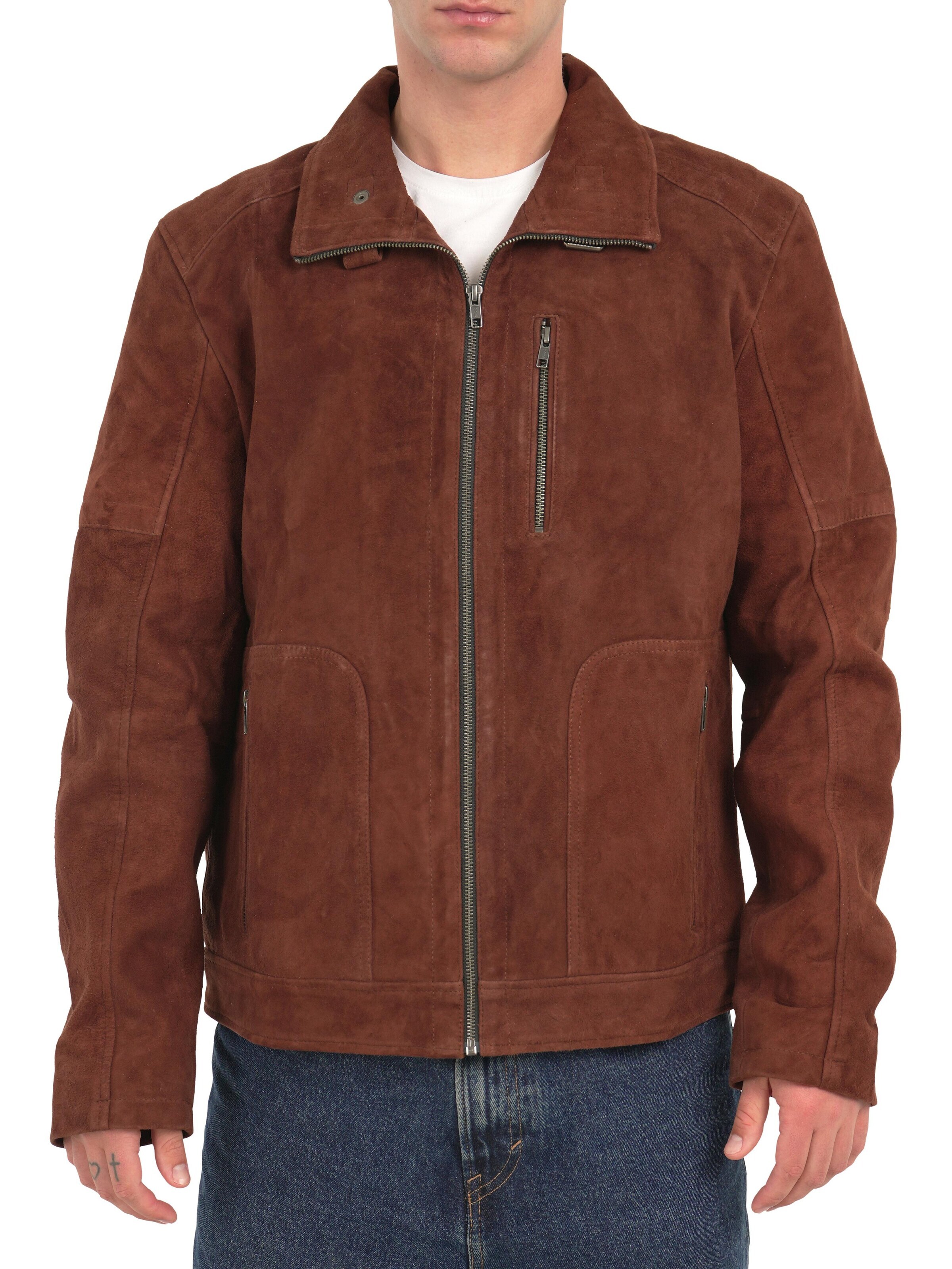 Giacca di mezza stagione 'Tobacco Suede' di Chic and Clicks in marrone
