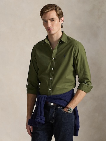 Polo Ralph Lauren Slim Fit Hemd in Grün: Vorderseite