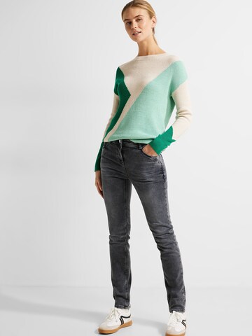 CECIL Slimfit Jeans 'Toronto' in Zwart