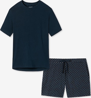 SCHIESSER Pyjama 'Organic Cotton' in Blauw: voorkant