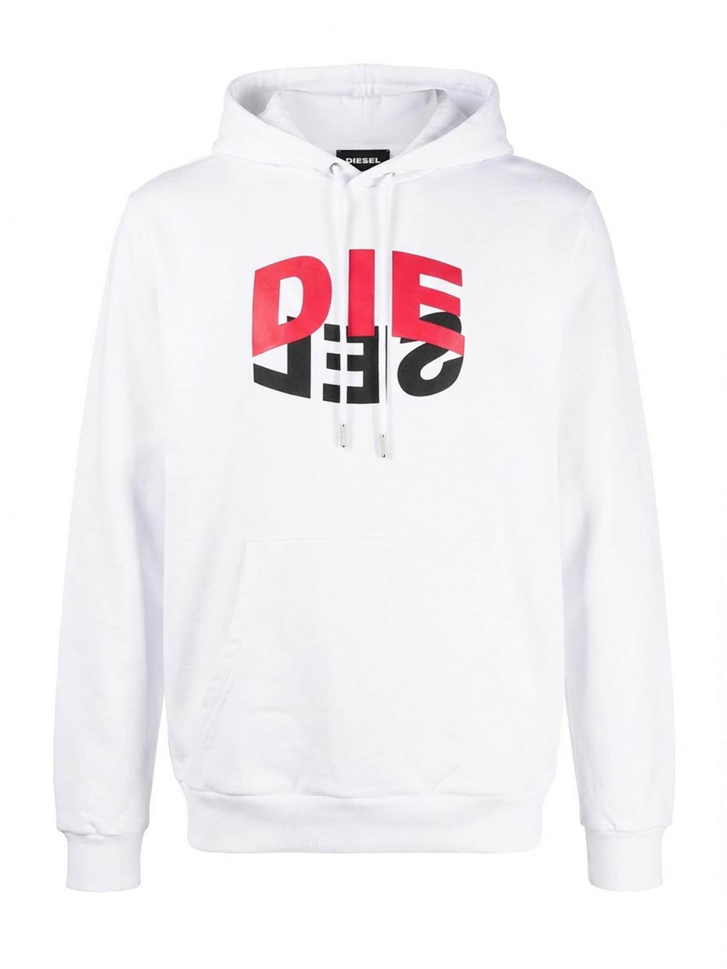 DIESEL - Sweatshirt 'S-GIRK-HOOD-N1' em branco: frente