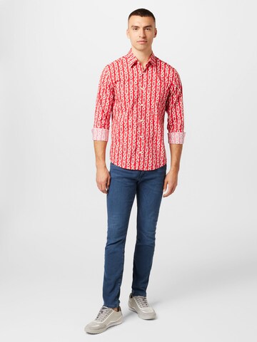 HUGO Red - Regular Fit Camisa 'Ermo' em vermelho