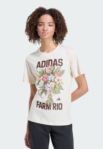 T-shirt fonctionnel 'Adidas x Farm Rio' ADIDAS SPORTSWEAR en beige : devant