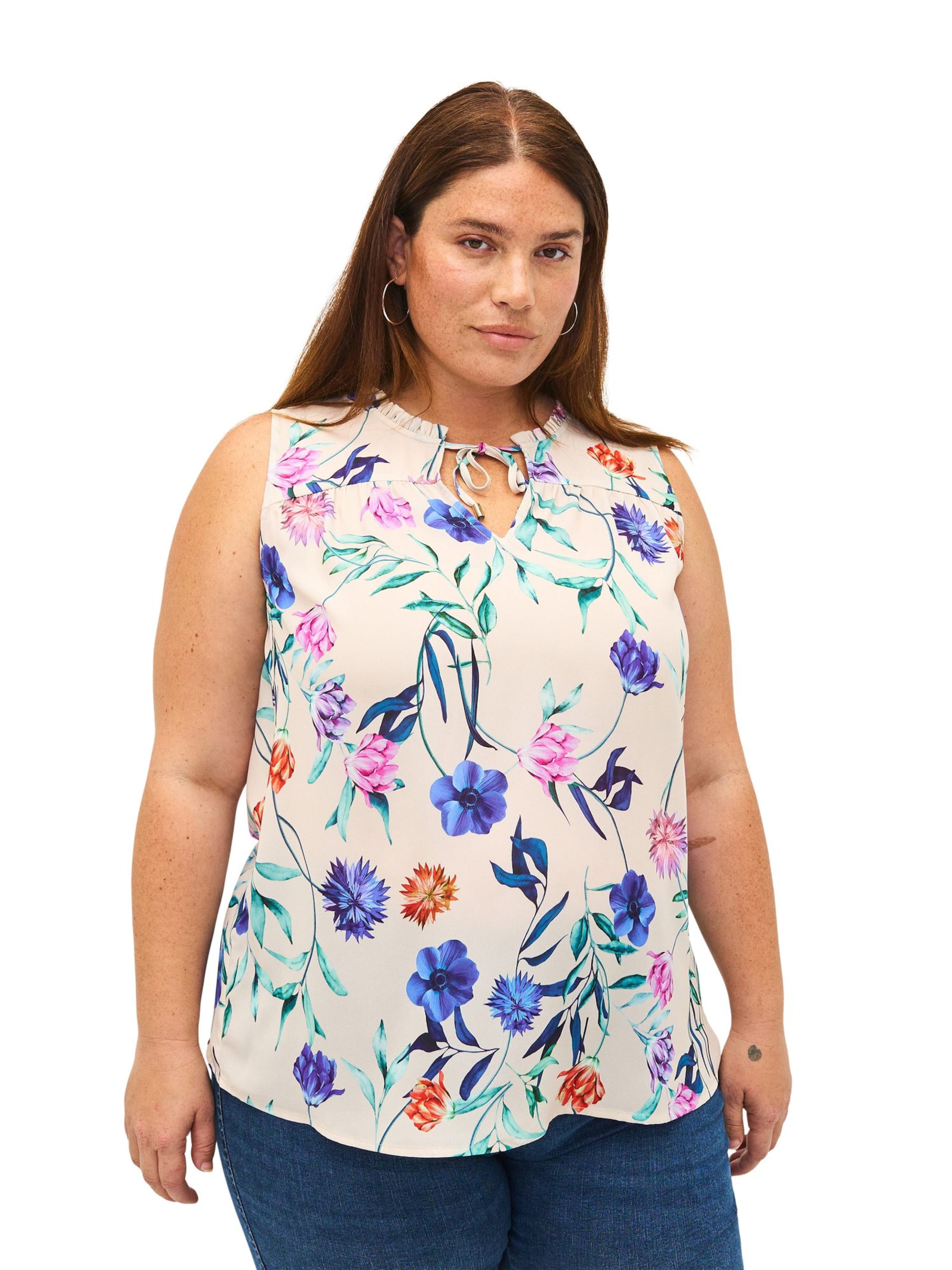 Zizzi Blouse 'Maeve' in Beige: front