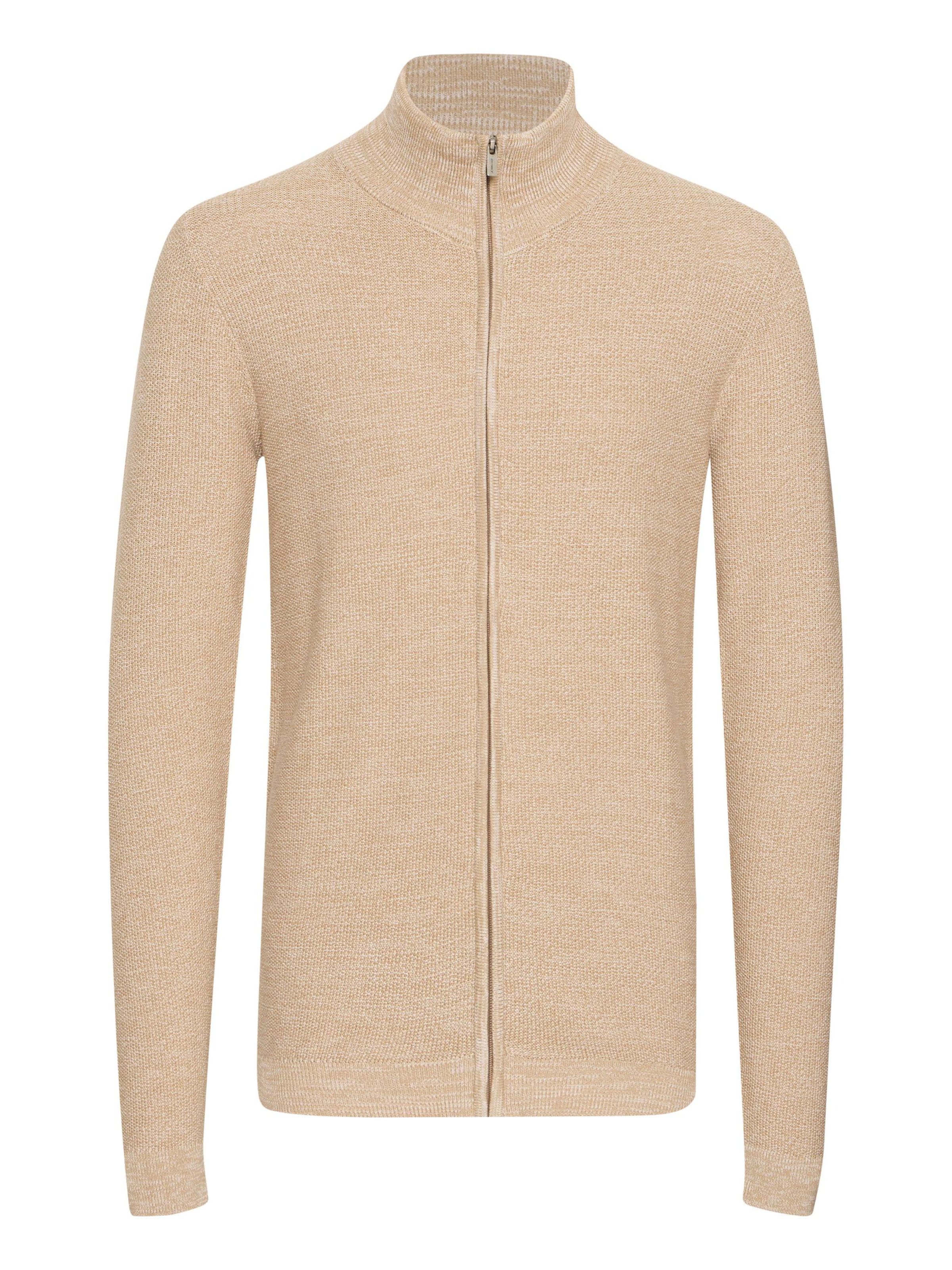 INDICODE JEANS Strickjacke ' Jadan ' in Beige: Vorderseite