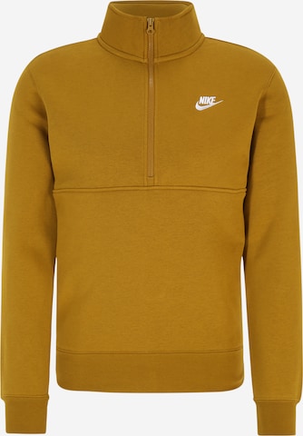 Nike SportswearSweater majica 'Club' - smeđa boja: prednji dio