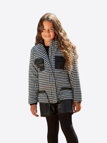 Solang Jacke Hahnentritt-Muster in Schwarz: Vorderseite