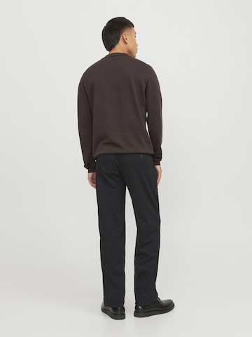 JACK & JONES Regular Trousers with creases 'Karl Pierre' in Black