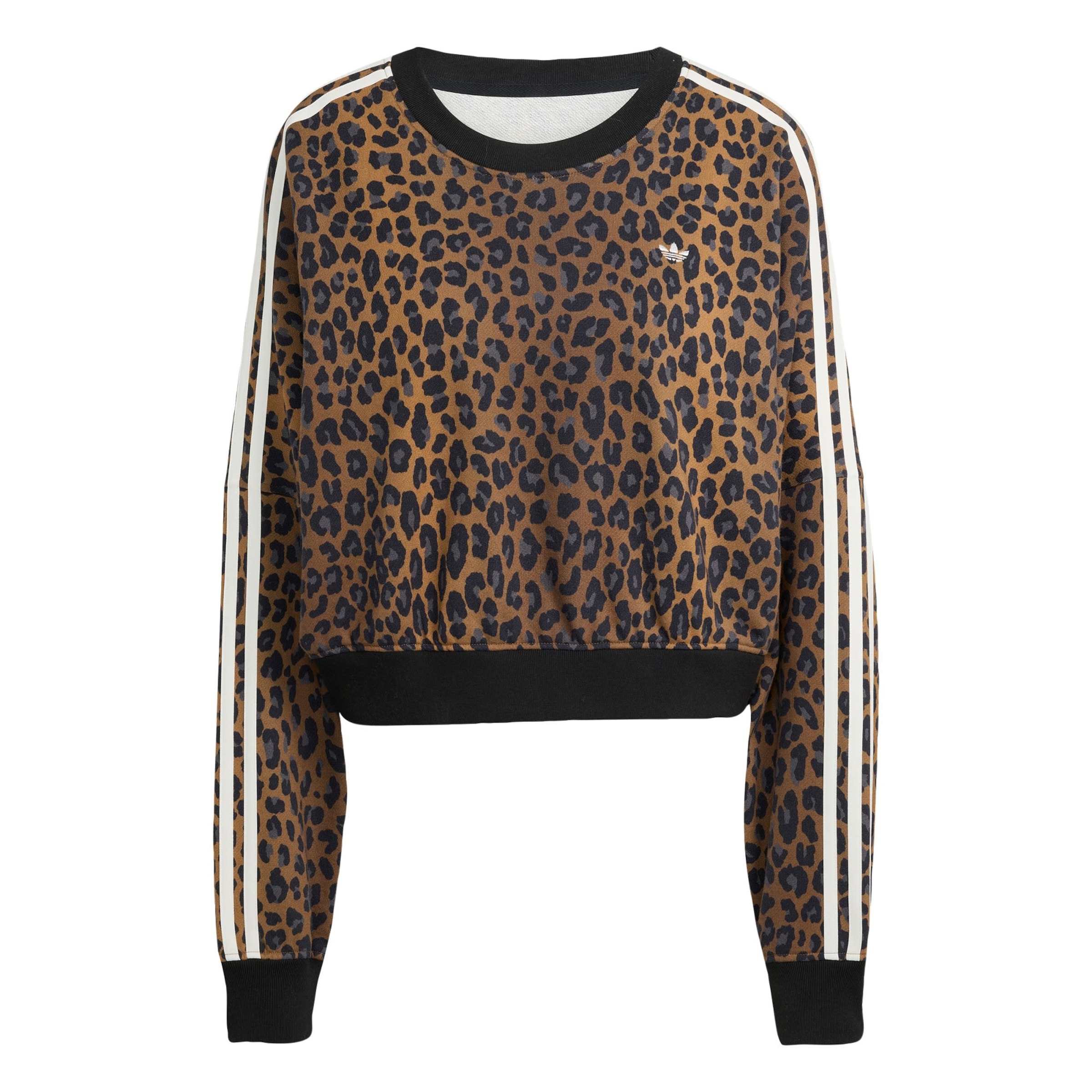ADIDAS ORIGINALS Mikina 'Leopard Crewneck' – hnědá: přední strana