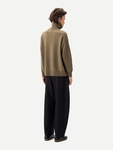 GOBI Cashmere - Pierna ancha Pantalón de pinzas 'Barrel-Leg Cashmere Pants' en negro