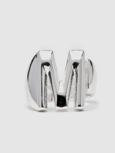 Luxenter Bague 'Alphabet M' en gris argenté, Vue avec produit