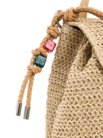Zaino 'BACK_HALF LOGO RAFFIA L 26SAKO01' di Desigual in beige