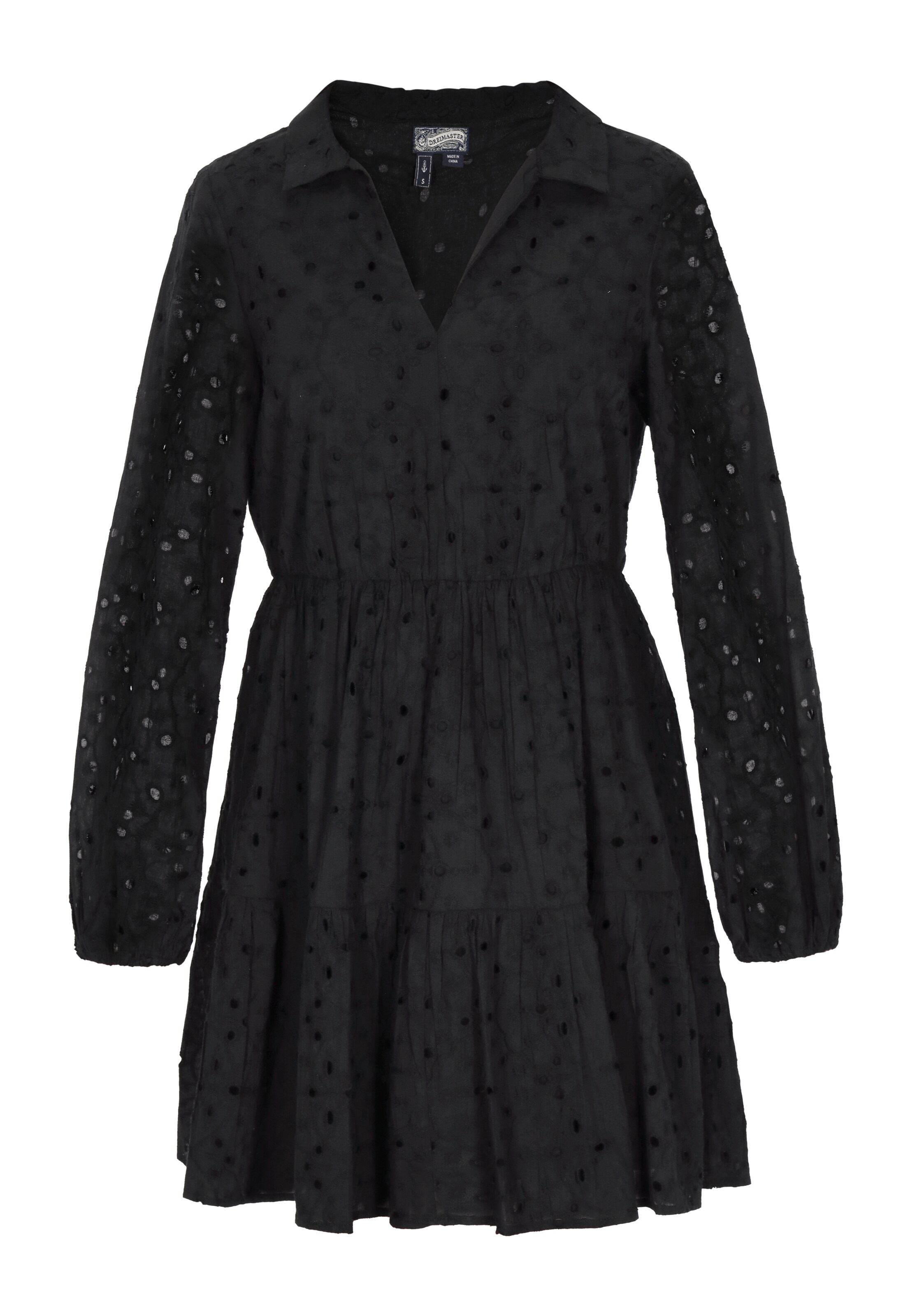 DreiMaster Vintage Jurk in Zwart: voorkant