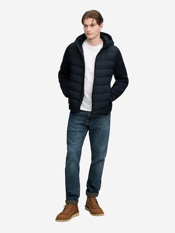 Superdry Winterjas 'Hooded Storm Knit Hybrid Jkt SDM5012530A' in Blauw