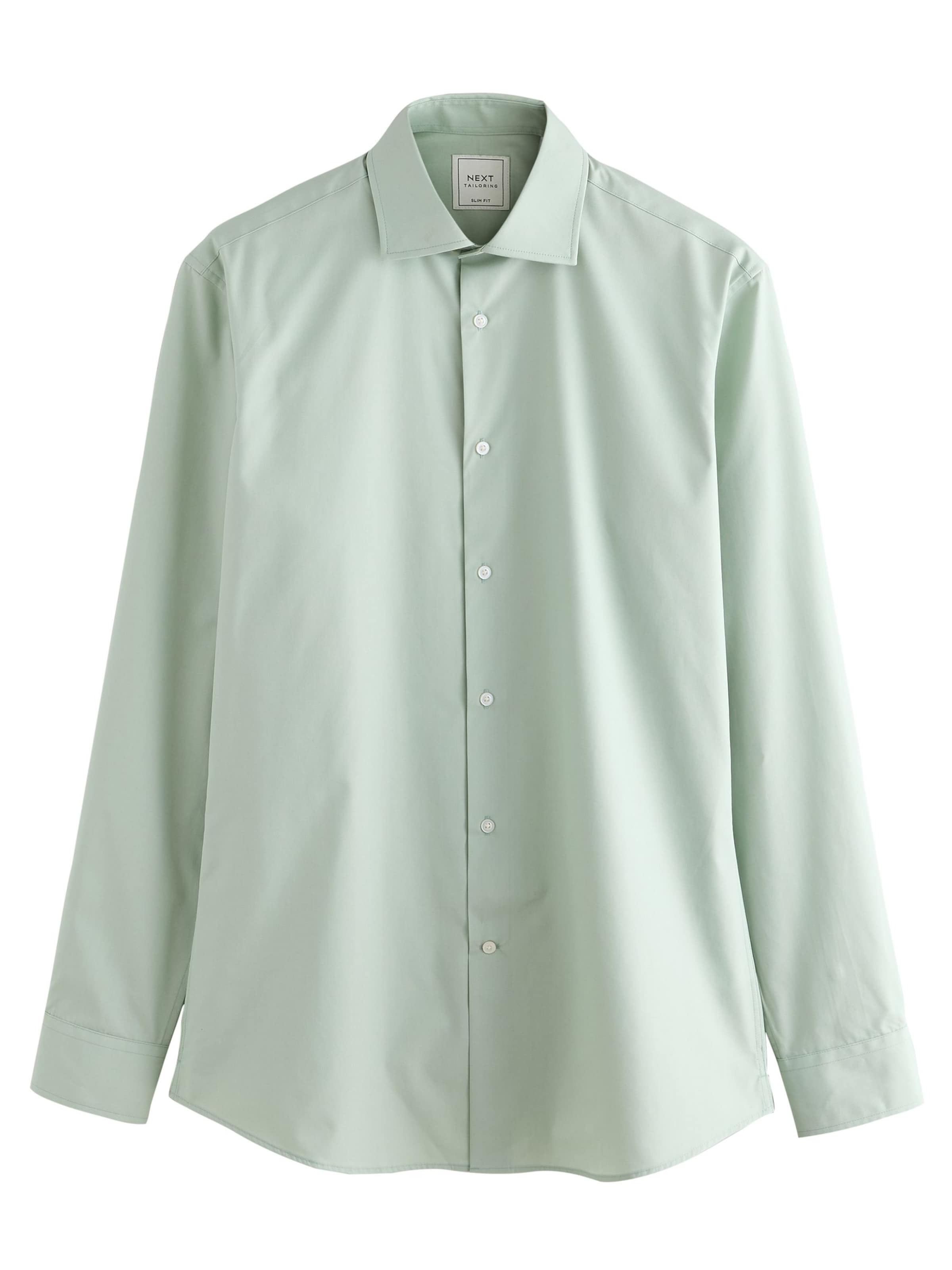 Next Slim fit Πουκάμισο για το γραφείο σε πράσινο: μπροστά