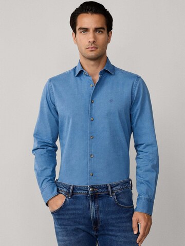 Hackett London Regular Fit Hemd 'Ess' in Blau: Vorderseite