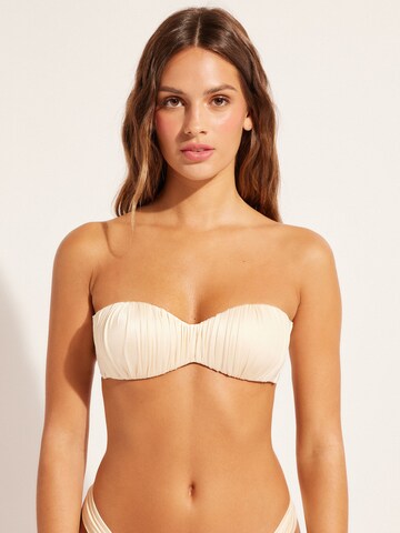 CALZEDONIA Bandeau Bikinitop in Beige: Vorderseite