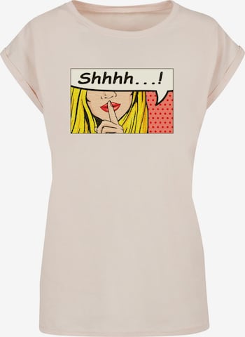Merchcode Shirt 'Silent Sign Comic' in Beige: voorkant
