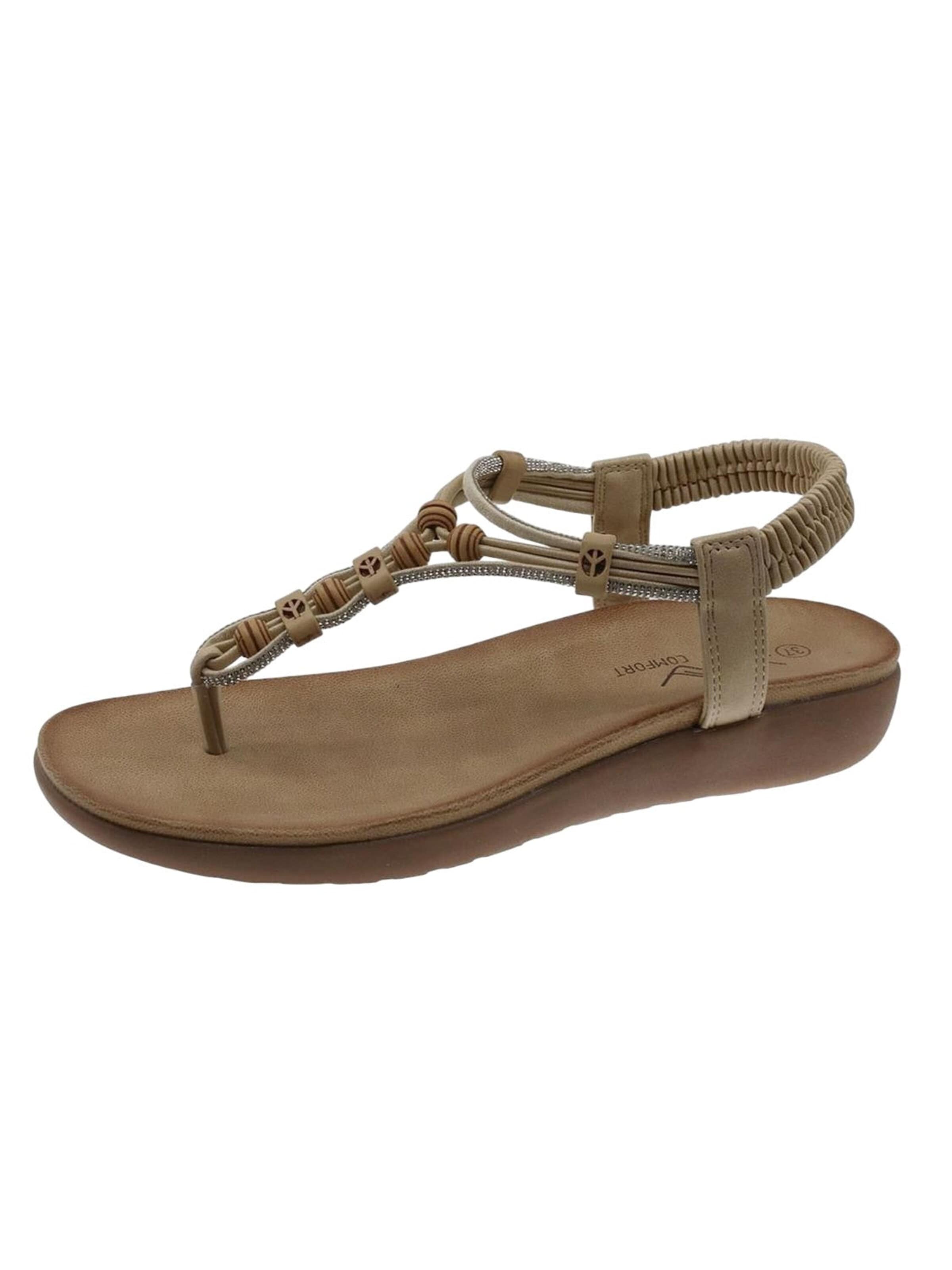 Beppi T-Bar Sandals in Beige: front