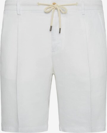 Boggi Milano Regular Pleat-Front Pants in White: front