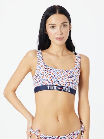 Tommy Jeans Bralette Bikini Top in Blue: front