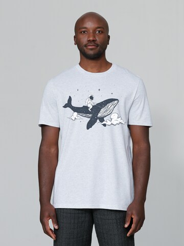 T-Shirt ' Spacewhale ' Watapparel en gris : devant