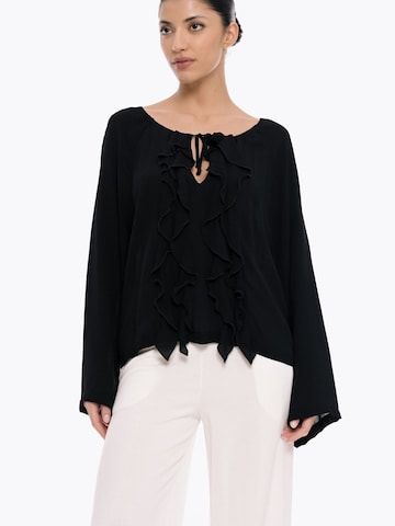Camicia da donna 'Silence' di 4TAILORS in nero: frontale