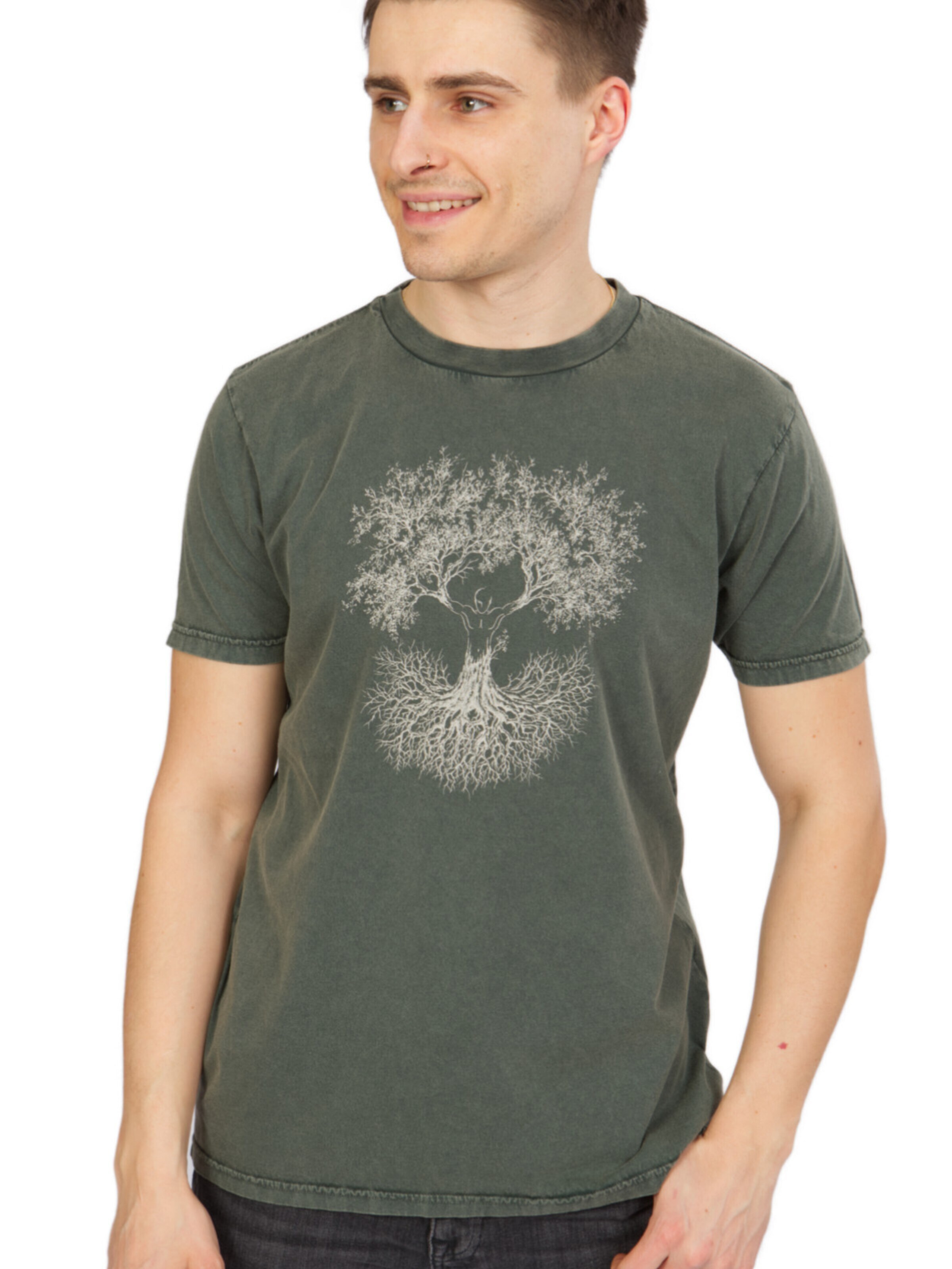 Life-Tree Shirt 'Organic Fairwear Fusion' in Green: front