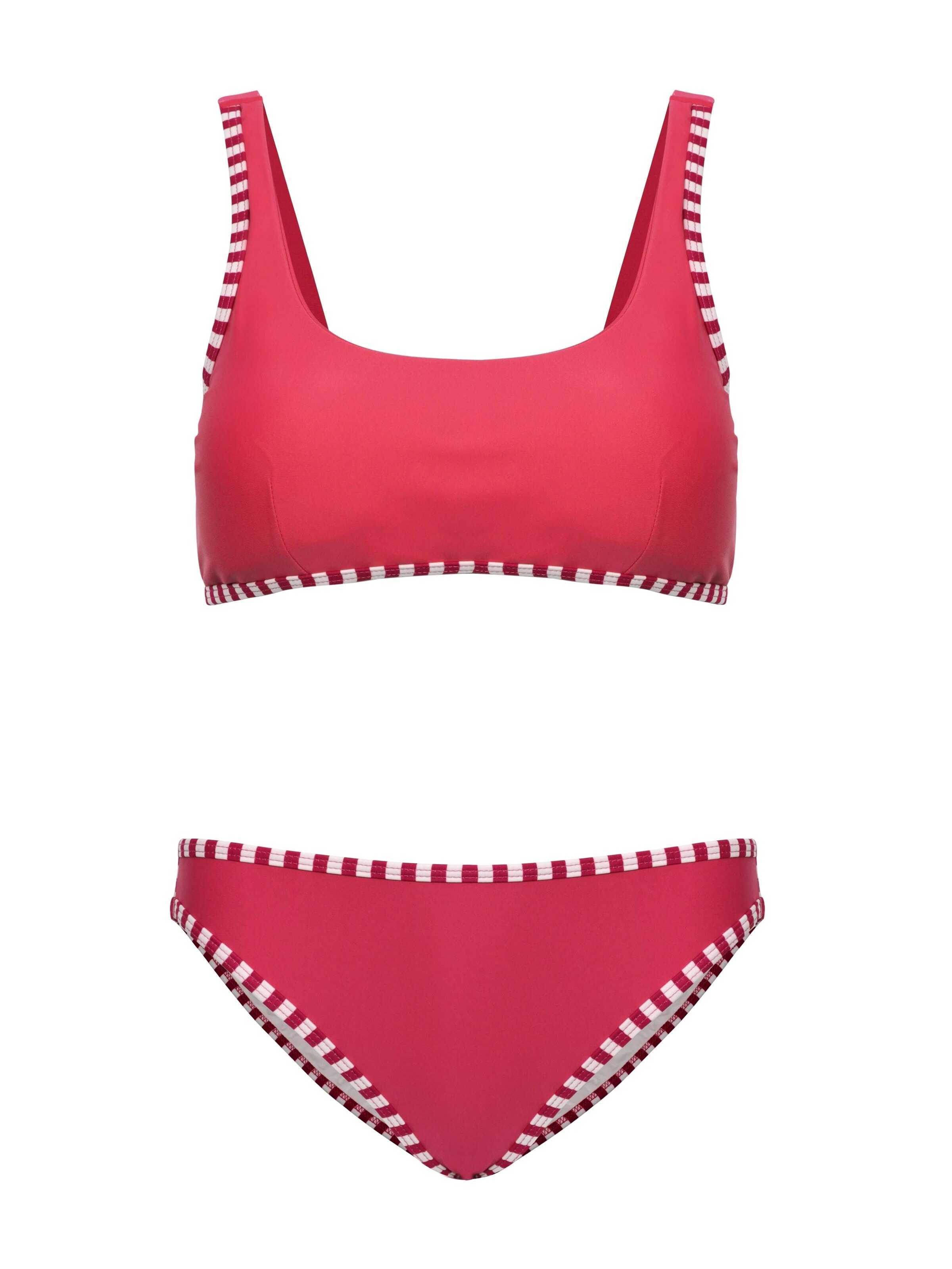 La V Triangel Bikini 'Bikini Mallorca' in Rood: voorkant