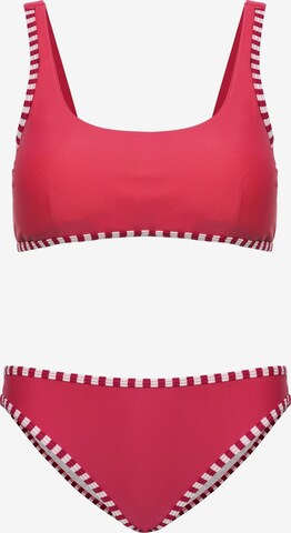 La V Triangel Bikini 'Bikini Mallorca' in Rood: voorkant