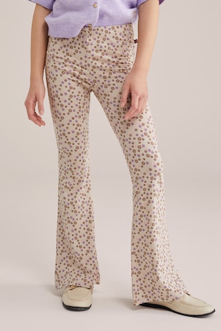 WE Fashion Расклешенный Штаны в Бежевый: спереди