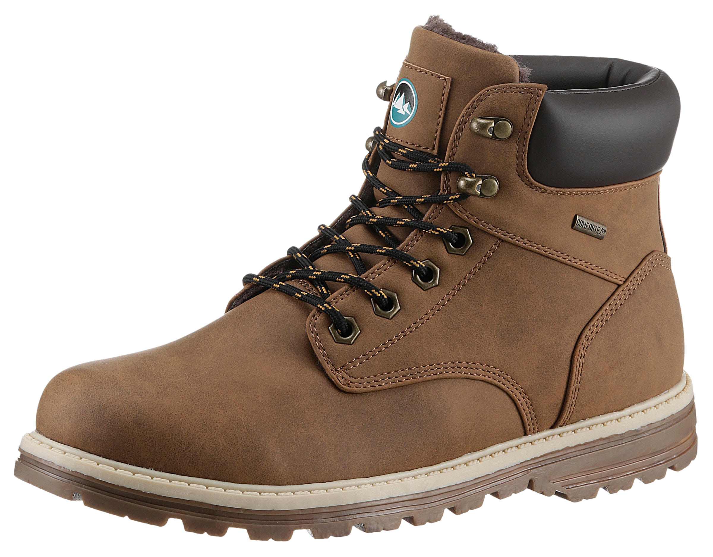 POLARINO Lace-Up Boots in Brown: front