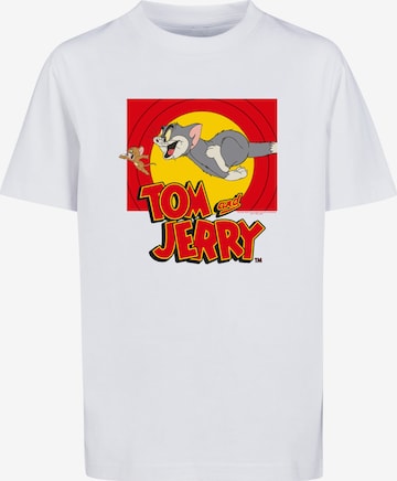 T-Shirt 'Tom And Jerry Chase Scene' F4NT4STIC en blanc : devant