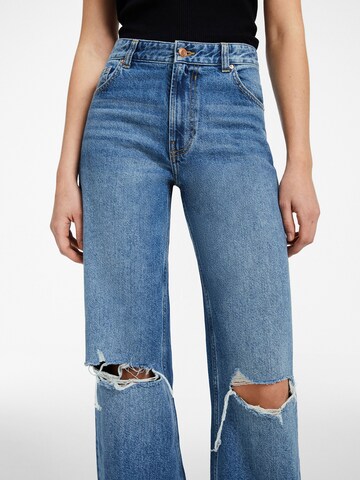 Bershka Wide leg Jeans in Blauw