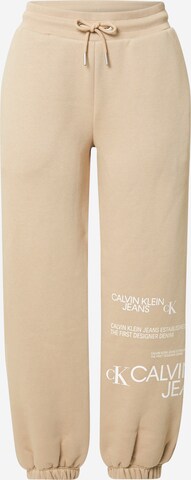 Calvin Klein Jeans Tapered Hose in Beige: predná strana