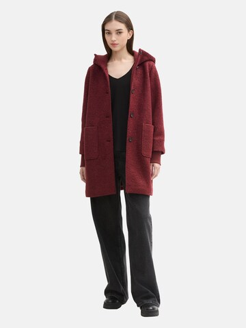 TOM TAILOR DENIM Bouclé-Mantel in Rot