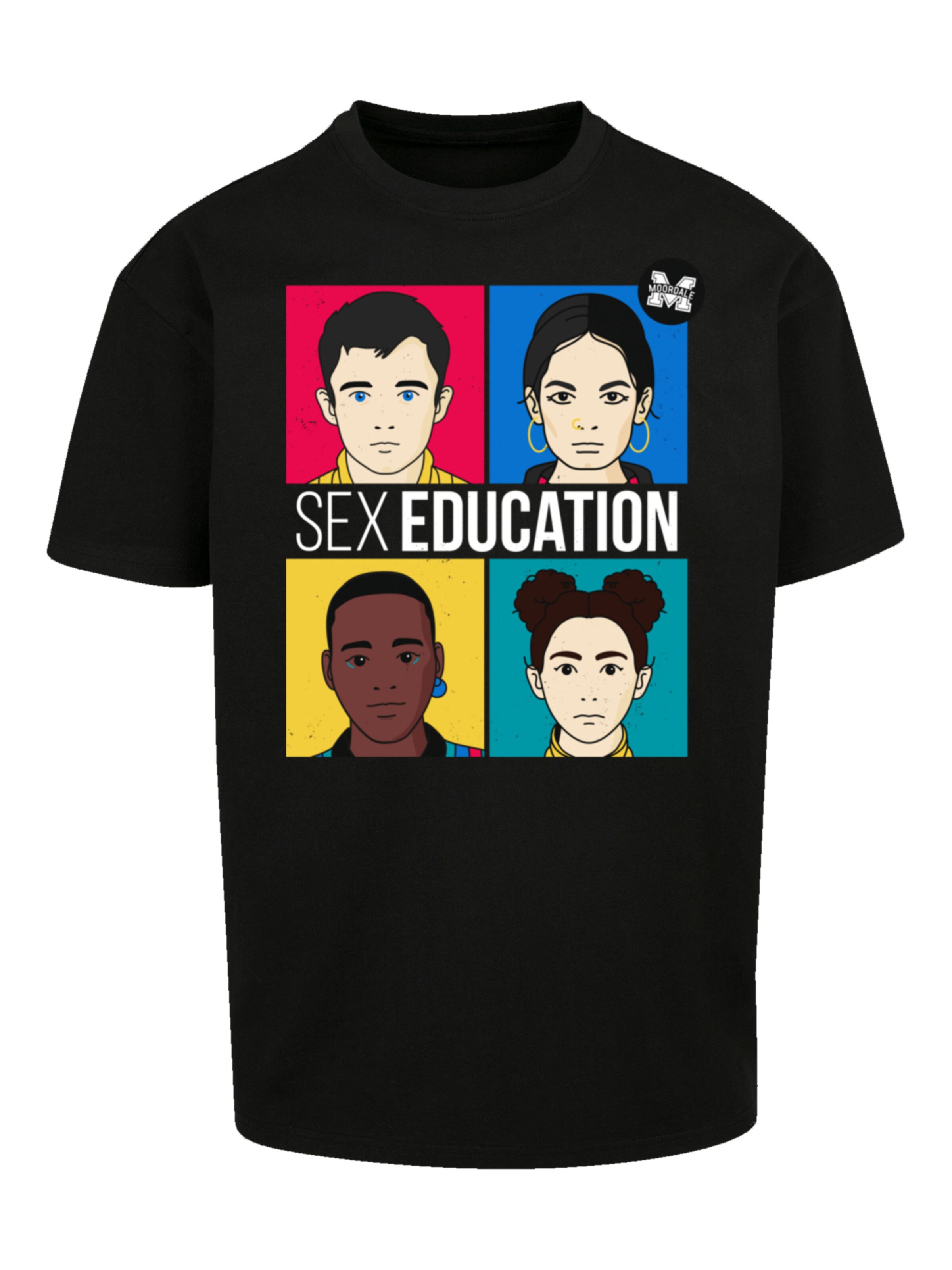 T-Shirt 'Sex Education Teen Illustrated Netflix TV Series' F4NT4STIC en noir : devant