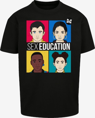 T-Shirt 'Sex Education Teen Illustrated Netflix TV Series' F4NT4STIC en noir : devant