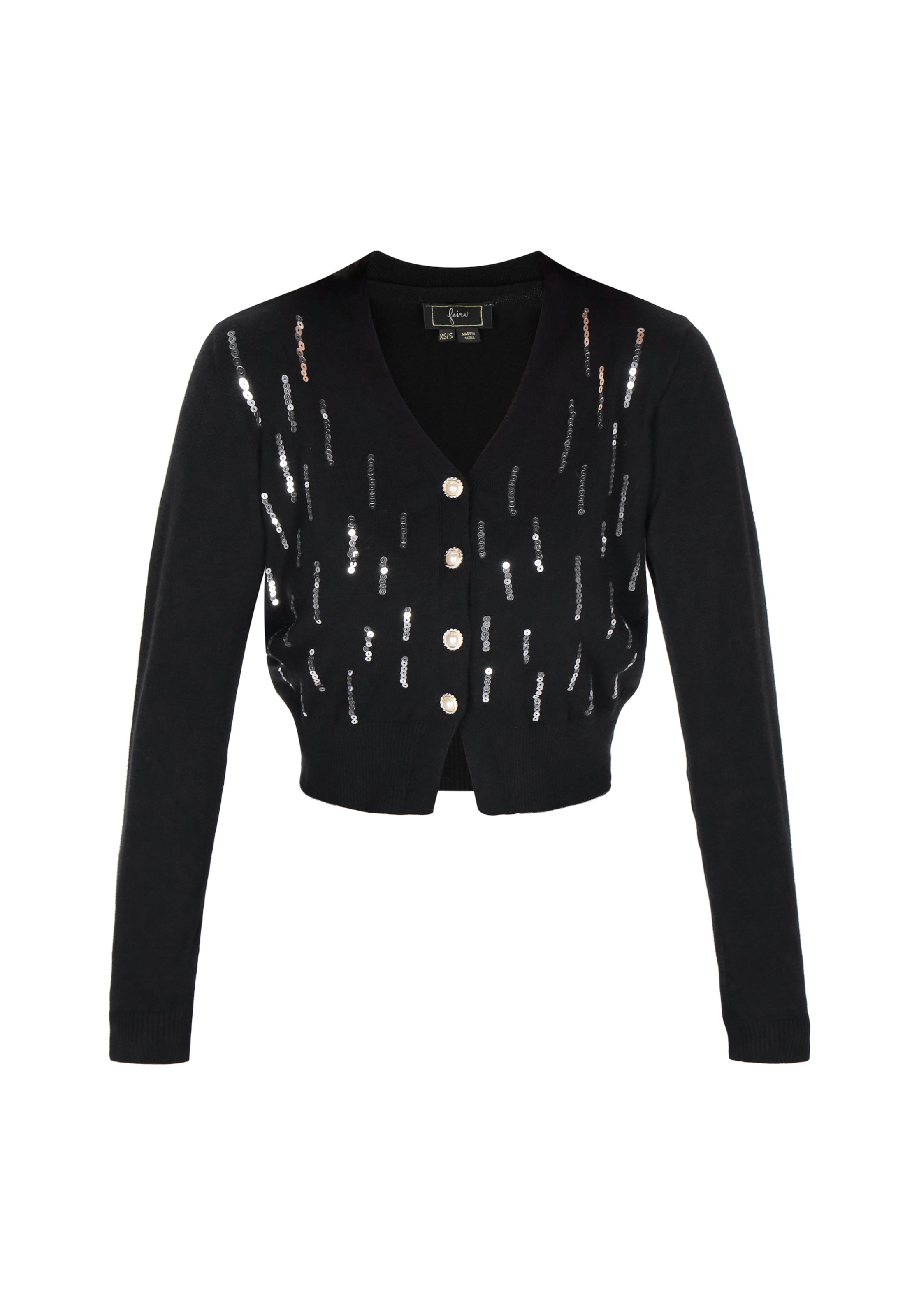 faina Cárdigan en negro / plata, Vista del producto