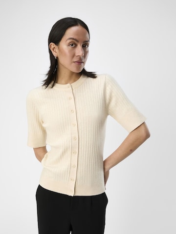 OBJECT Gebreid vest in Beige: voorkant