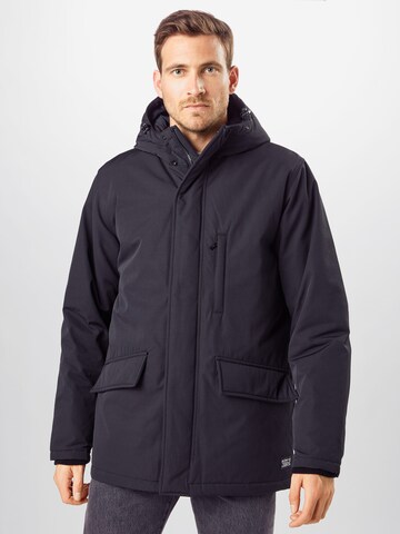 LEVI'S ®Regular Fit Zimska jakna 'Woodside Utility Parka' - crna boja: prednji dio