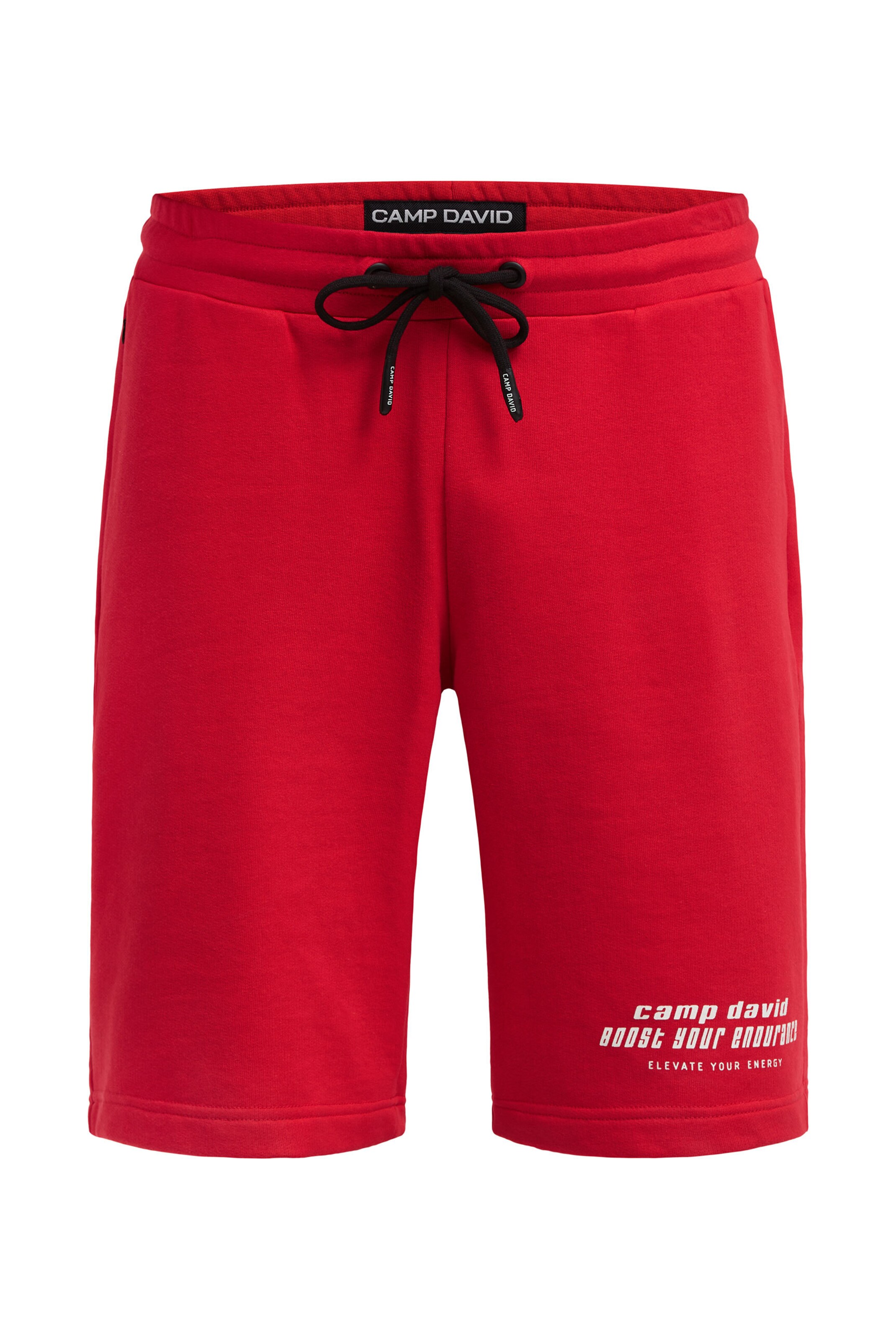 CAMP DAVID Regular Sweatshorts mit Label Print in Rot: Vorderseite