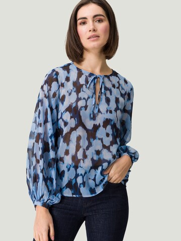 zero Chiffonbluse mit Print in Blau: predná strana