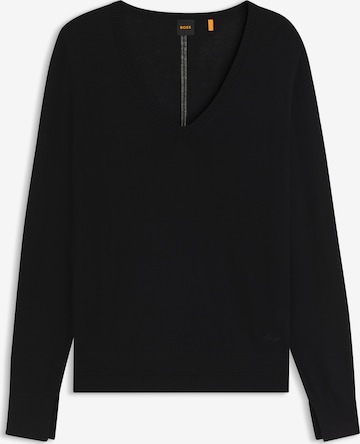 BOSS Orange Sweater in Black: front