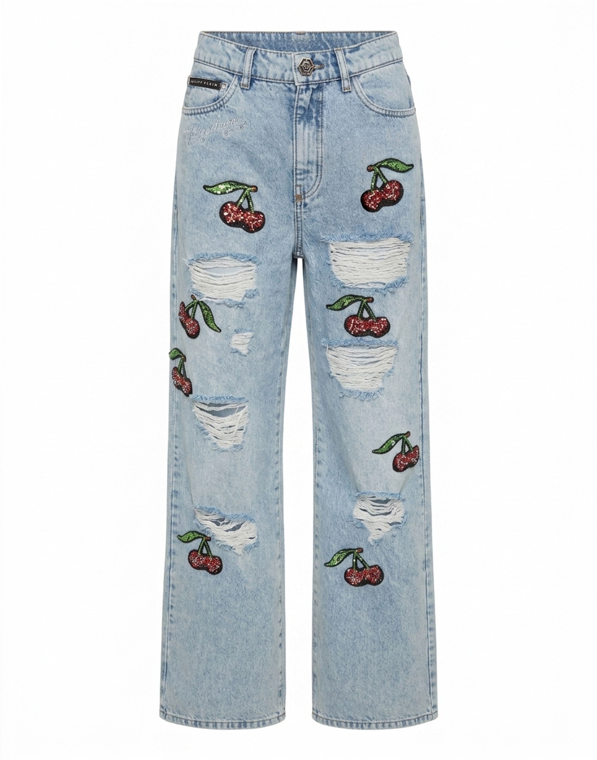 Baggy Jean Philipp Plein en bleu : devant