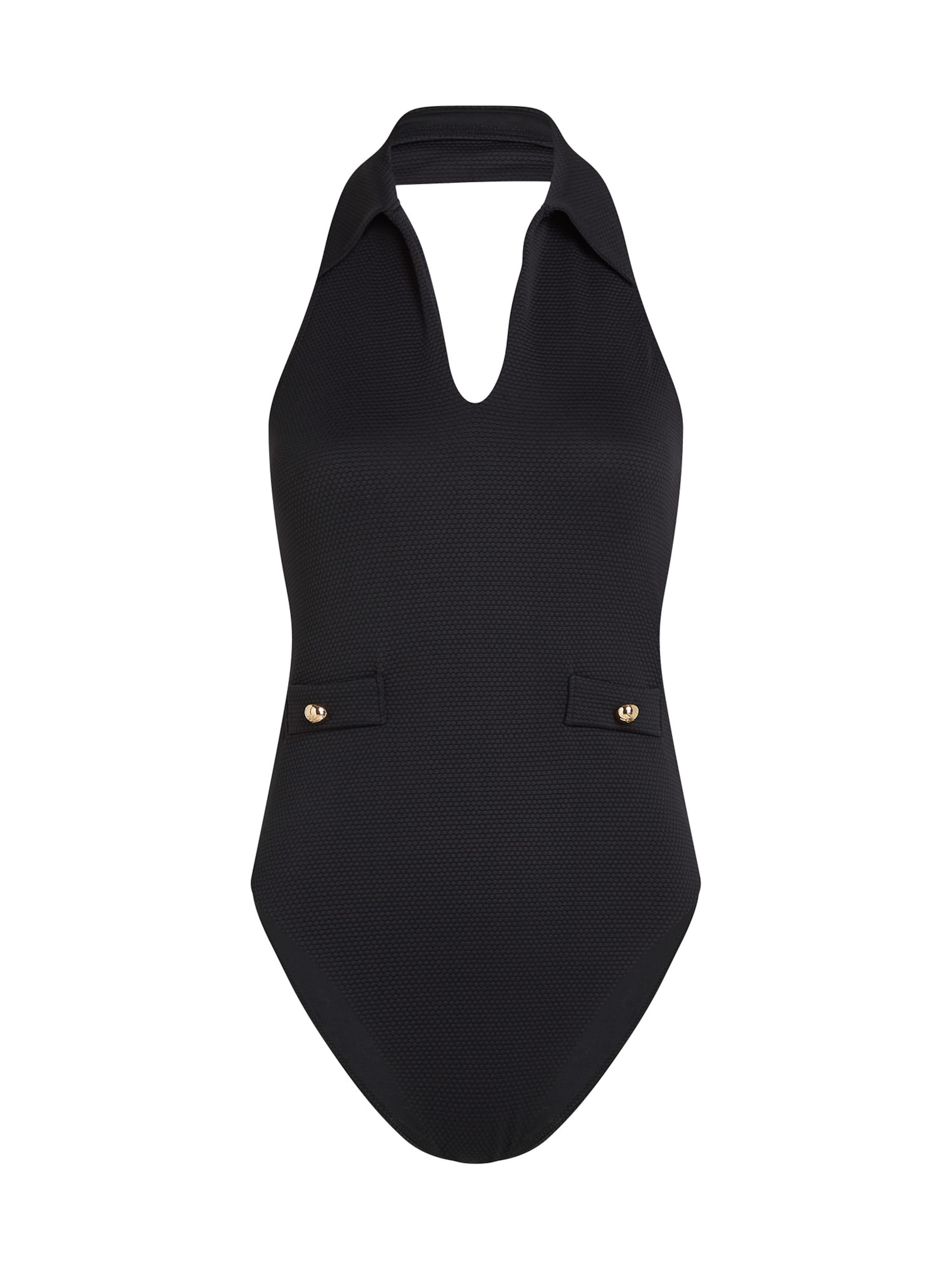 Karl Lagerfeld Badpak in Zwart: voorkant